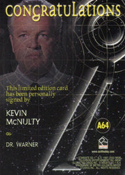 Stargate SG-1 Season Eight Kevin McHulty as Dr Warner Autograph Card A64   - TvMovieCards.com