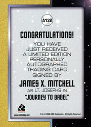 Star Trek TOS 40th Anniversary 2 James Mitchell Lt. Josephs Autograph Card A132   - TvMovieCards.com