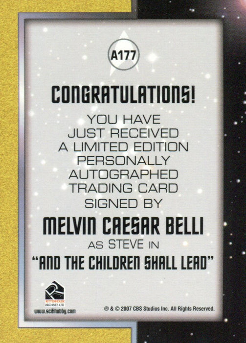 Star Trek TOS 40th Anniversary 2 Melvin Caesar Belli as Steve Autograph Card A17   - TvMovieCards.com