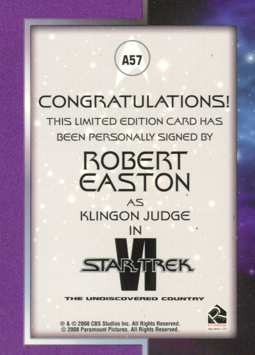 Star Trek Movies in Motion A57 Robert Easton as Klingon Judge Autograph Card   - TvMovieCards.com