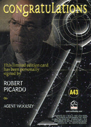 Stargate SG-1 Season Seven Robert Picardo as Agent Woolsey Autograph Card A43   - TvMovieCards.com
