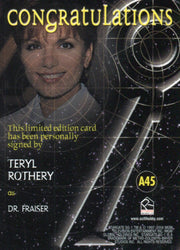 Stargate SG-1 Season Seven Teryl Rothery as Dr. Fraiser Autograph Card A45   - TvMovieCards.com