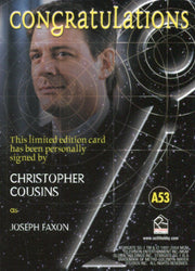 Stargate SG-1 Season Seven Christopher Cousins Joseph Faxon Autograph Card A53   - TvMovieCards.com