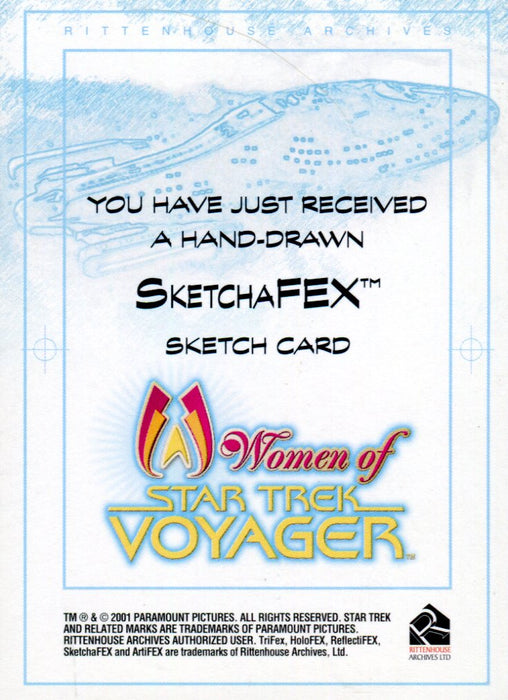 Star Trek Women of Voyager Daelen Autograph Sketch Card by Warren Martineck   - TvMovieCards.com