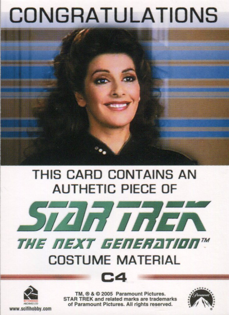Star Trek Quotable Next Generation TNG Costume Card C4 Counselor Deanna Troi   - TvMovieCards.com