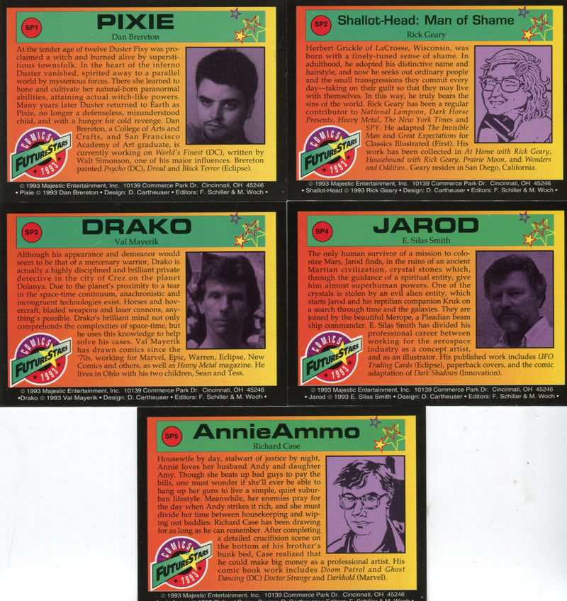 Comics Future Stars Star Players Chase Card Set 5 Cards SP1-SP5 Majestic 1993   - TvMovieCards.com