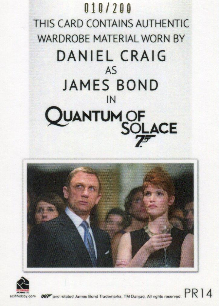James Bond Archives Spectre James Bond's Suit Relic Costume Card PR14 #010/200   - TvMovieCards.com