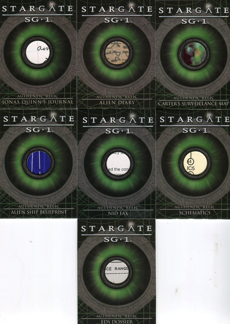 Stargate SG-1 Season Seven Relic & Costume Card Set 12 Cards   - TvMovieCards.com