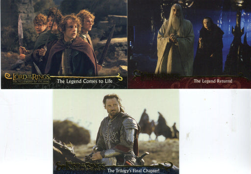 Lord of the Rings Topps Trilogy Promo Card Set 3 Cards P1 P1 P2   - TvMovieCards.com