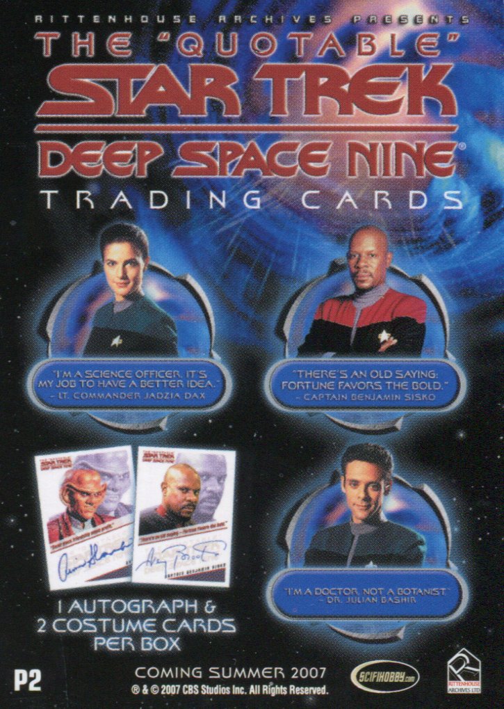 Star Trek Quotable Deep Space Nine DS9 Single Promo Card P2   - TvMovieCards.com