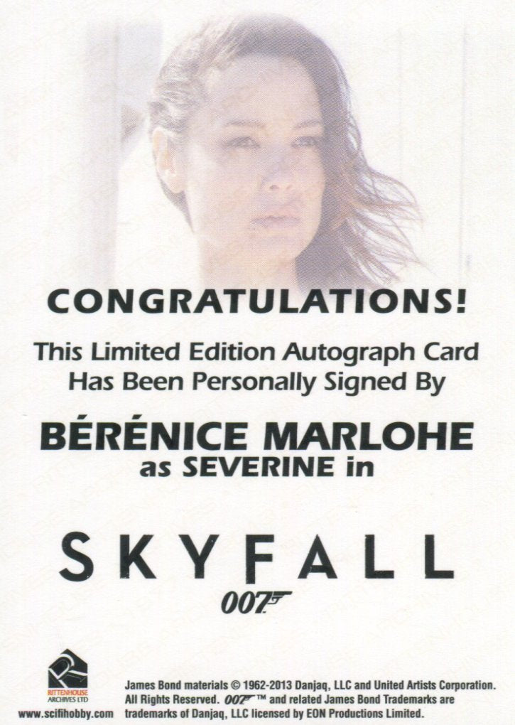 James Bond Archives Spectre Berenice Marlohe as Severine Autograph Card   - TvMovieCards.com