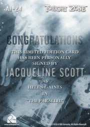 Twilight Zone Archives 2020 Jacqueline Scott Helen Gaines Autograph Card AI-24   - TvMovieCards.com