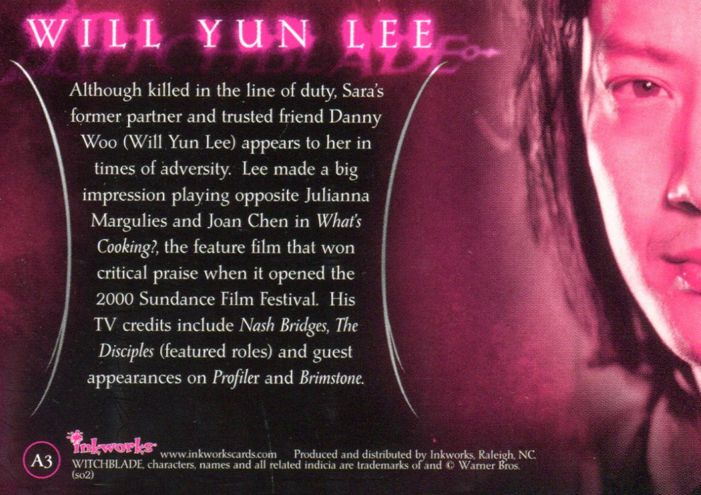 Witchblade Season One Will Yun Lee as Danny Woo Autograph Card A3   - TvMovieCards.com