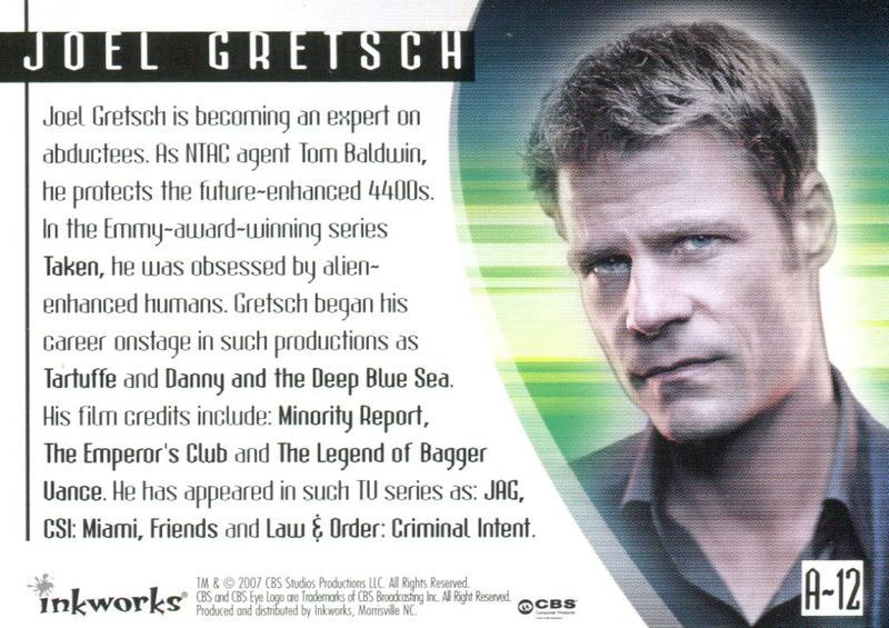 The 4400 Season Two 2 Joel Gretsch as Tom Baldwin Autograph Card A-12   - TvMovieCards.com