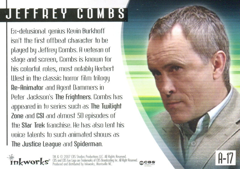 The 4400 Season Two 2 Jeffrey Combs as Kevin Burkhoff Autograph Card A-17   - TvMovieCards.com