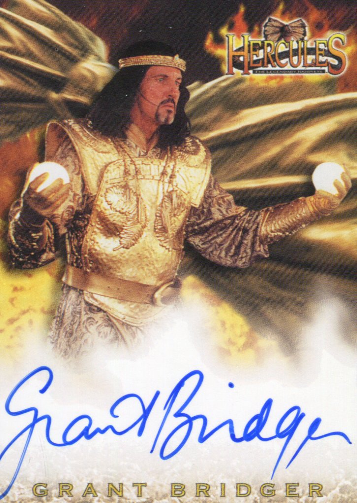 Hercules The Complete Journeys Grant Bridger as Augeus Autograph Card A10   - TvMovieCards.com