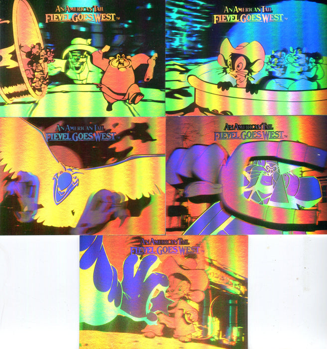 An American Tale:  Fievel Goes West Hologram Chase Card Set H-1 thru H-5 Impel   - TvMovieCards.com
