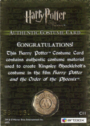 Harry Potter Order of Phoenix Kingsley Shacklebolt Costume Card HP C11 #584/660   - TvMovieCards.com