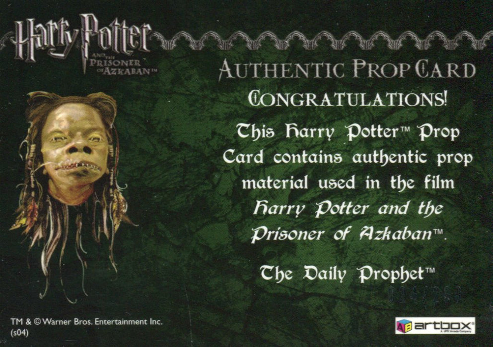Harry Potter and the Prisoner of Azkaban The Daily Prophet Prop Card HP #024/200   - TvMovieCards.com