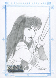Xena Art & Images Sketch Card by Eduardo Pansica Xena Side View   - TvMovieCards.com
