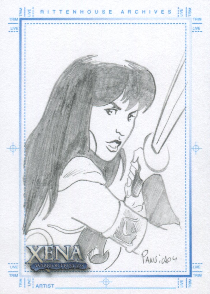 Xena Art & Images Sketch Card by Eduardo Pansica Xena Side View   - TvMovieCards.com