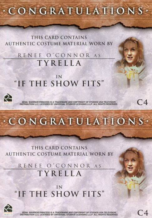 Xena Beauty and Brawn Renee O'Connor as Tyrell Costume Card Variants C4   - TvMovieCards.com