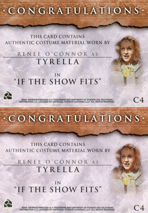 Xena Beauty and Brawn Renee O'Connor as Tyrell Costume Card Variants C4   - TvMovieCards.com