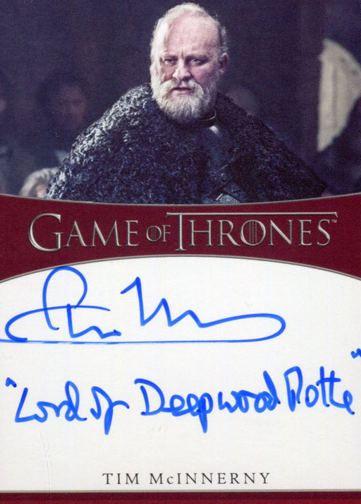 Game of Thrones Iron Anniversary 2 Tim McInnerny Autograph Card   - TvMovieCards.com