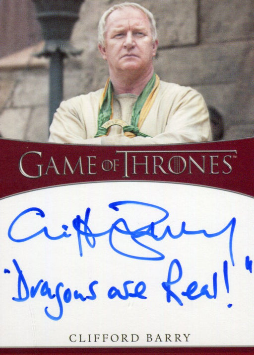 Game of Thrones Iron Anniversary 2 Clifford Barry Autograph Card   - TvMovieCards.com