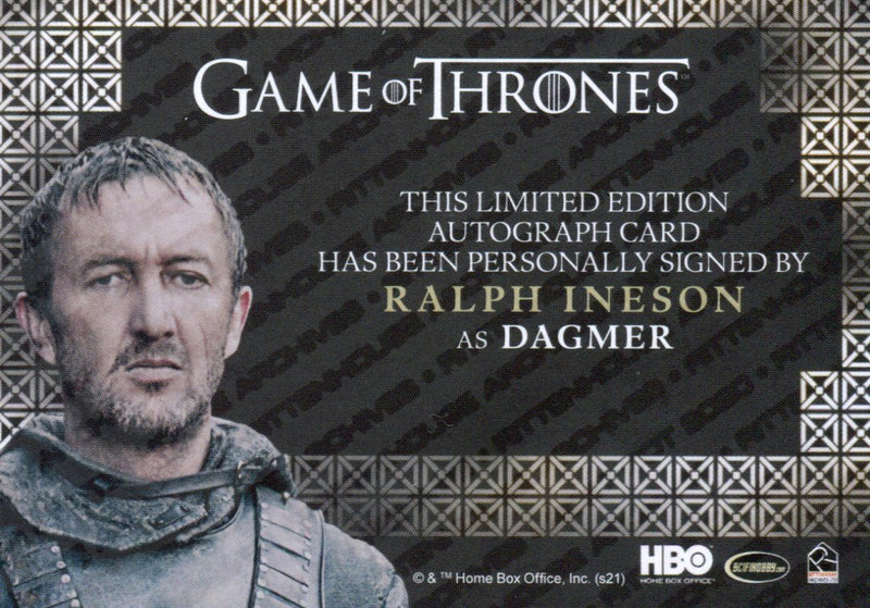 Game of Thrones Iron Anniversary 2 Ralph Ineson as Dagmer Autograph Card   - TvMovieCards.com