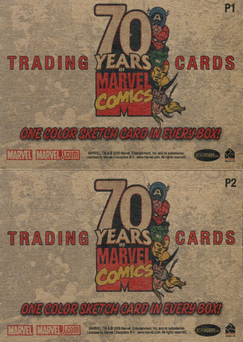 Marvel 70 Years of Marvel Comics Promo Card Set P1 and P2 Rittenhouse 2010   - TvMovieCards.com