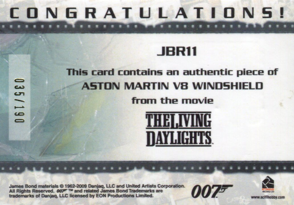 James Bond Archives 2014 Edition Aston Martin V8 Relic Card JBR11 #035/190   - TvMovieCards.com