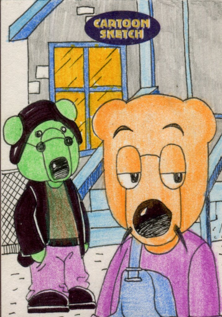 Cartoon Sketch Art Artist Autographed Sketch Art Card 4c   - TvMovieCards.com