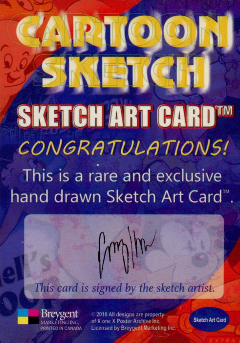 Cartoon Sketch Art Artist Autographed Sketch Art Card 6c   - TvMovieCards.com