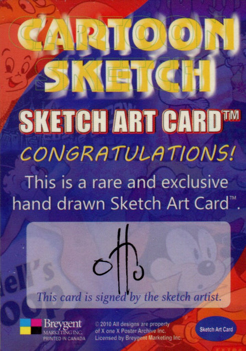 Cartoon Sketch Art Artist Autographed Sketch Art Card 9c   - TvMovieCards.com