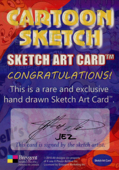 Cartoon Sketch Art Artist Autographed Sketch Art Card 1c   - TvMovieCards.com