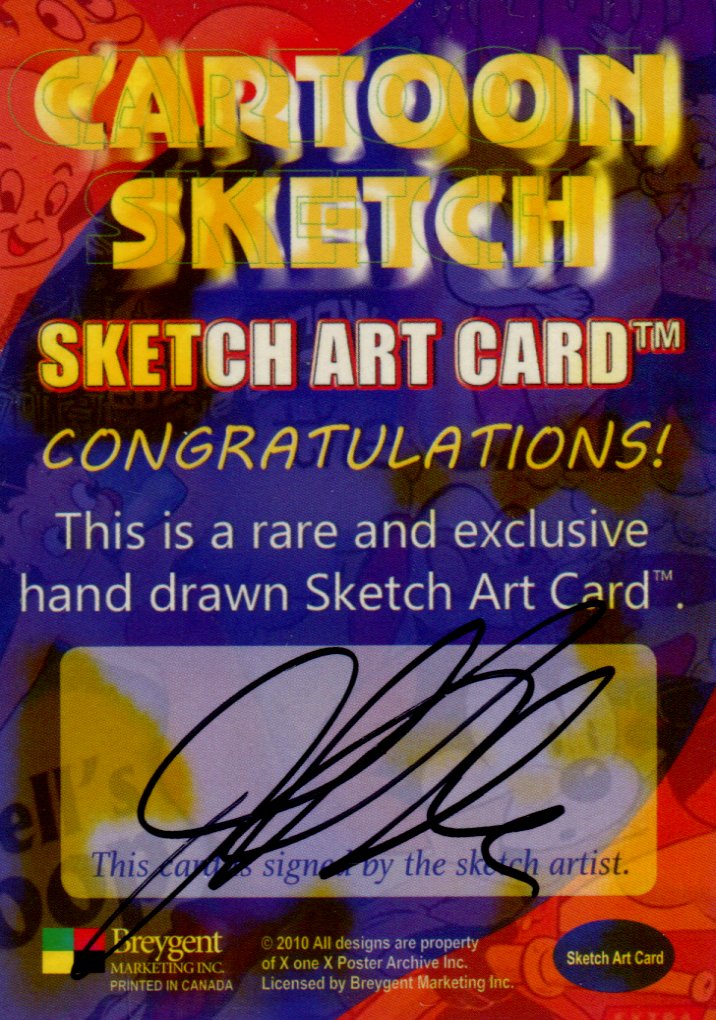 Cartoon Sketch Art Artist Autographed Sketch Art Card 12c   - TvMovieCards.com