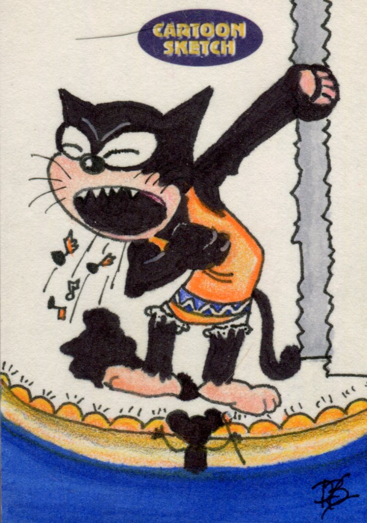 Cartoon Sketch Art Artist Autographed Sketch Art Card 15c   - TvMovieCards.com