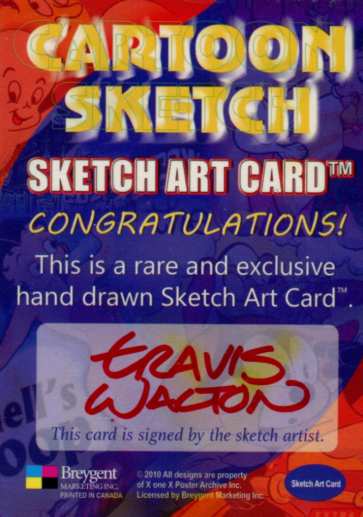 Cartoon Sketch Art Artist Autographed Sketch Art Card 16c   - TvMovieCards.com