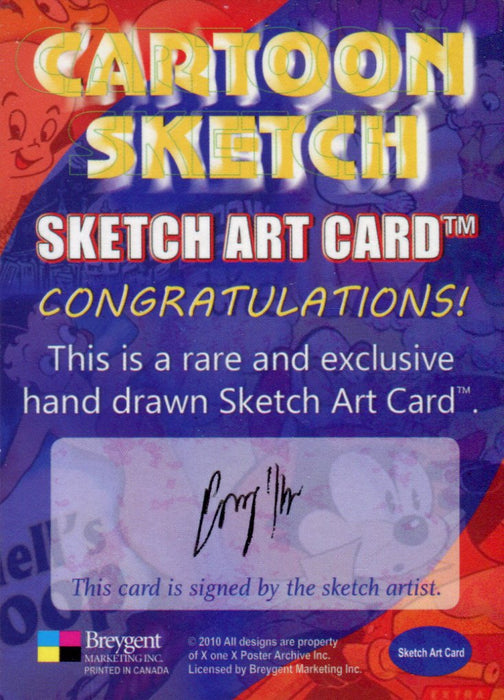 Cartoon Sketch Art Artist Autographed Sketch Art Card 2d   - TvMovieCards.com