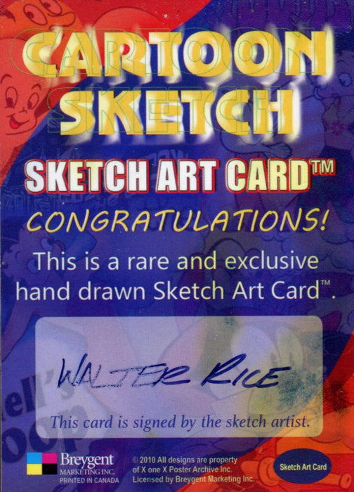 Cartoon Sketch Art Artist Autographed Sketch Art Card 3d   - TvMovieCards.com