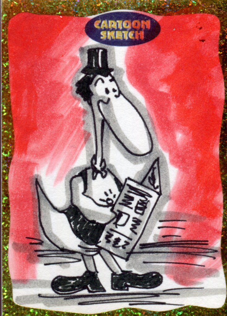 Cartoon Sketch Art Artist Autographed Sketch Art Card 4d   - TvMovieCards.com