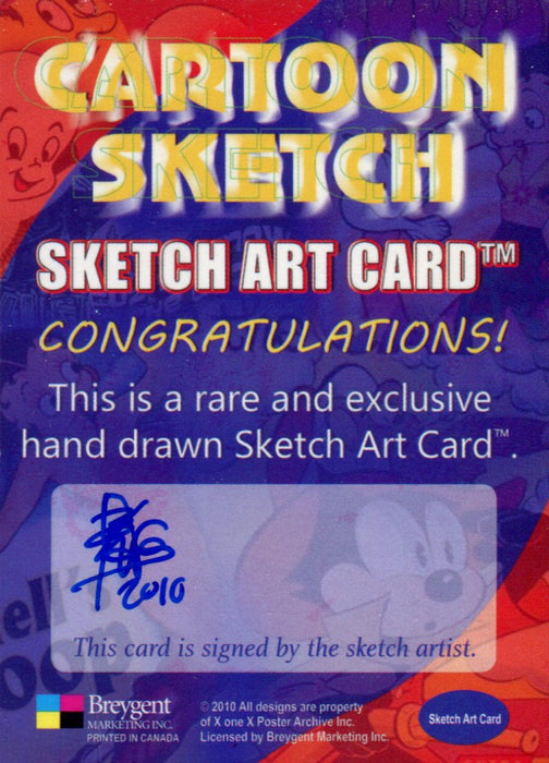 Cartoon Sketch Art Artist Autographed Sketch Art Card 4d   - TvMovieCards.com