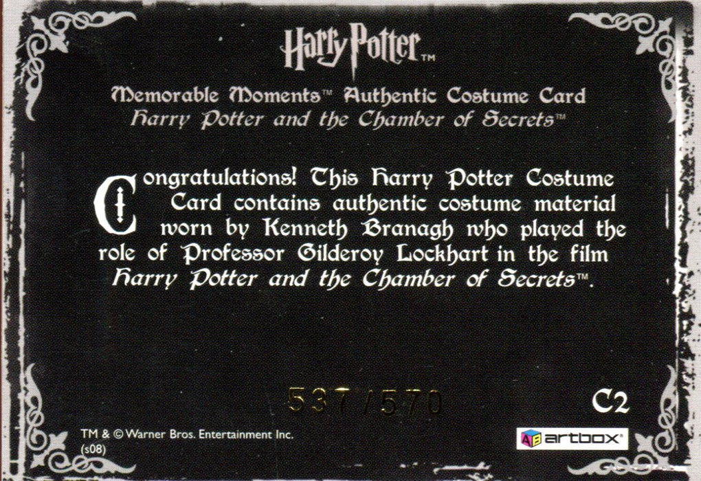 Harry Potter Memorable Moments 2 Gilderoy Lockhart Costume Card HP C2 #537/570   - TvMovieCards.com