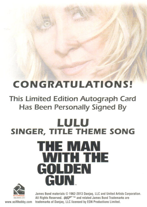 James Bond Autographs & Relics Title Theme Song Singer Lulu Autograph Card   - TvMovieCards.com