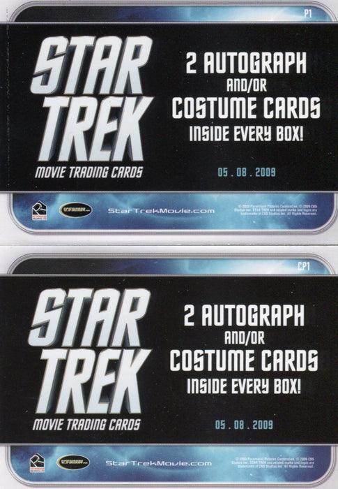 Star Trek Movie Promo Card Lot 2 Cards P1 and CP1 2009   - TvMovieCards.com