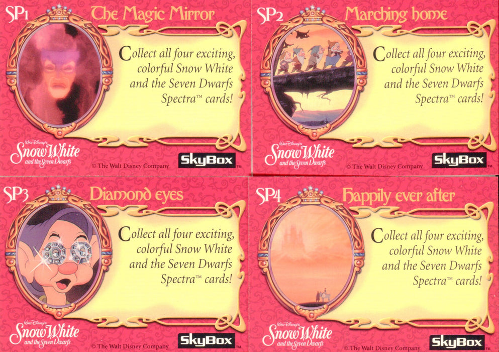Snow White Series 1 Disney Movie Spectra Chase Card Set SP1-SP4 Skybox 1993