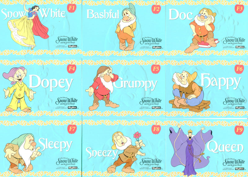 Snow White Series 2 Disney Movie Foil Embossed Chase Card Set F1-F9 Skybox 1994   - TvMovieCards.com