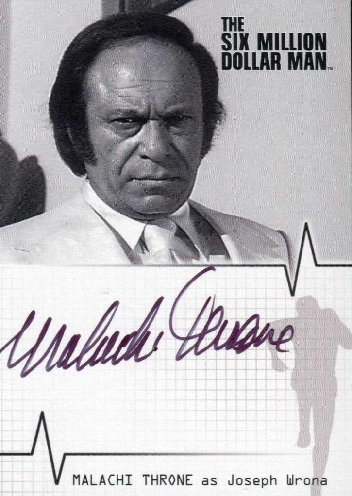 Six Million Dollar Man 1 & 2 Malachi Throne Joseph Wrona Autograph Card A6   - TvMovieCards.com