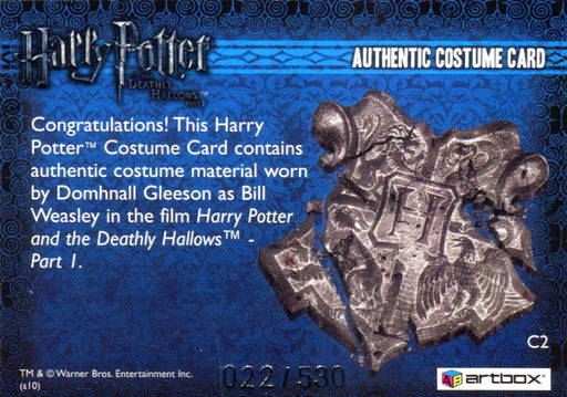 Harry Potter Deathly Hallows 1 Bill Weasley Costume Card HP C2  #022/530   - TvMovieCards.com